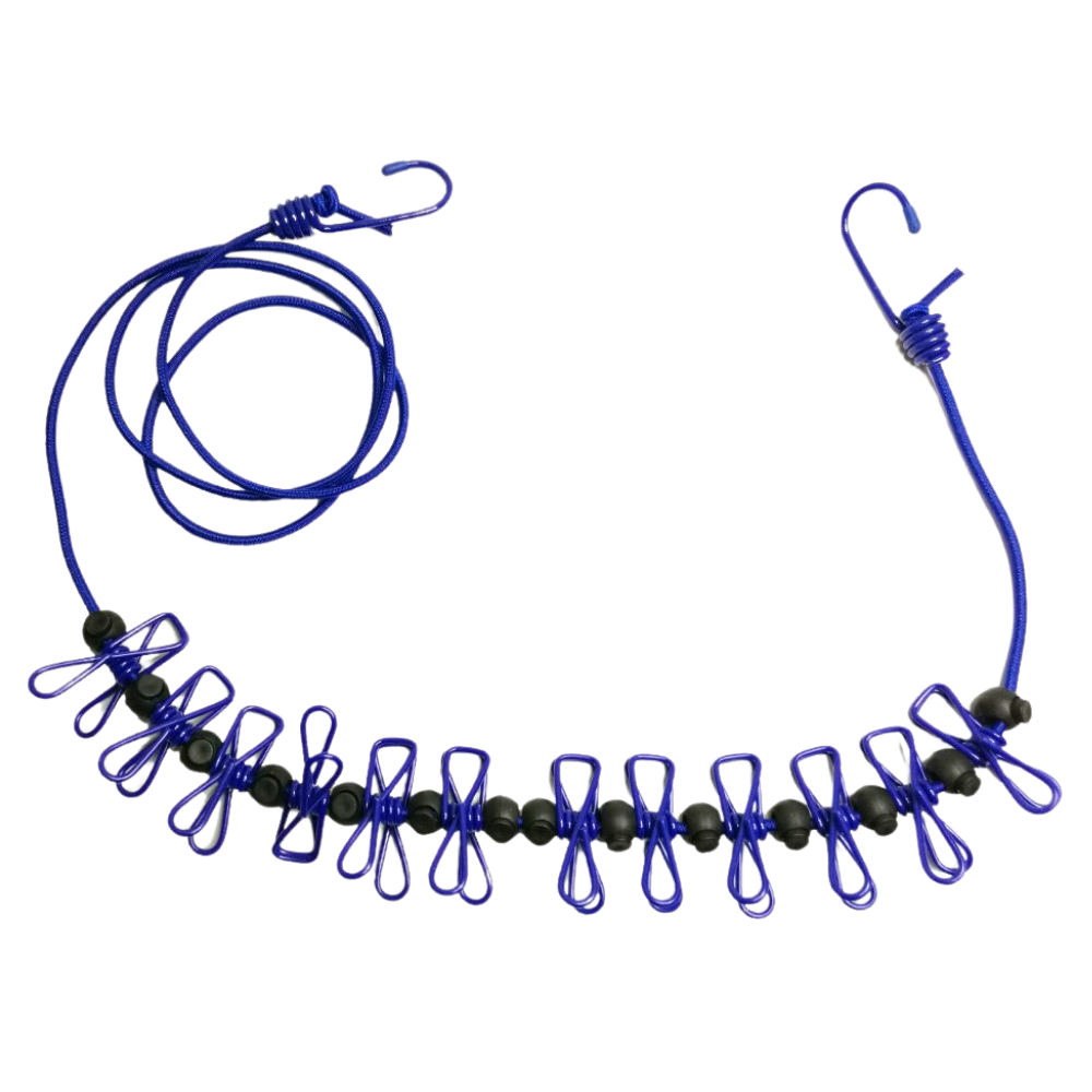 Corde à linge de camping extensible (4m) -Bleu/   - Ozerty