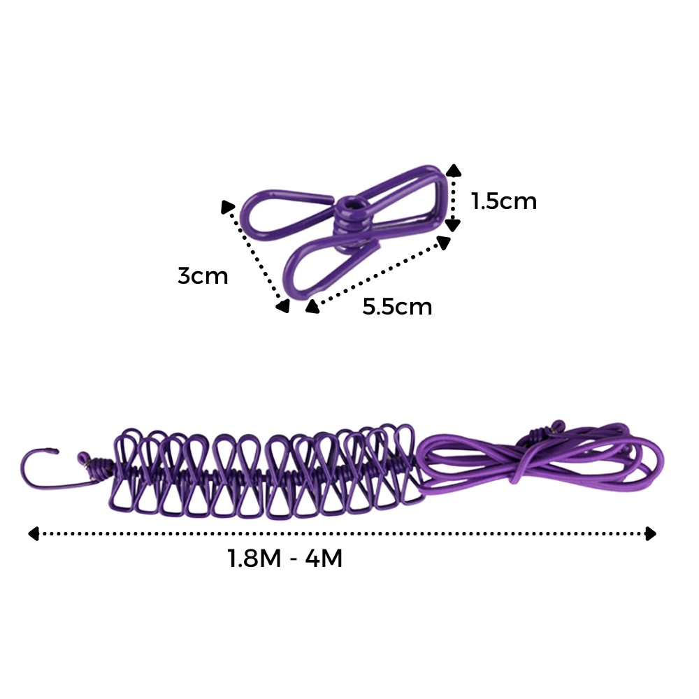 Corde à linge de camping extensible (4m) - Ozerty