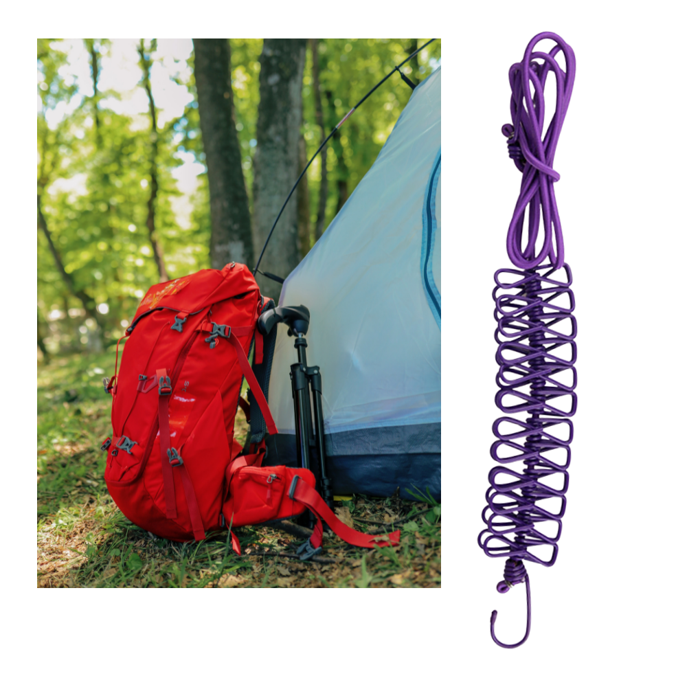 Corde à linge de camping extensible (4m) - Ozerty