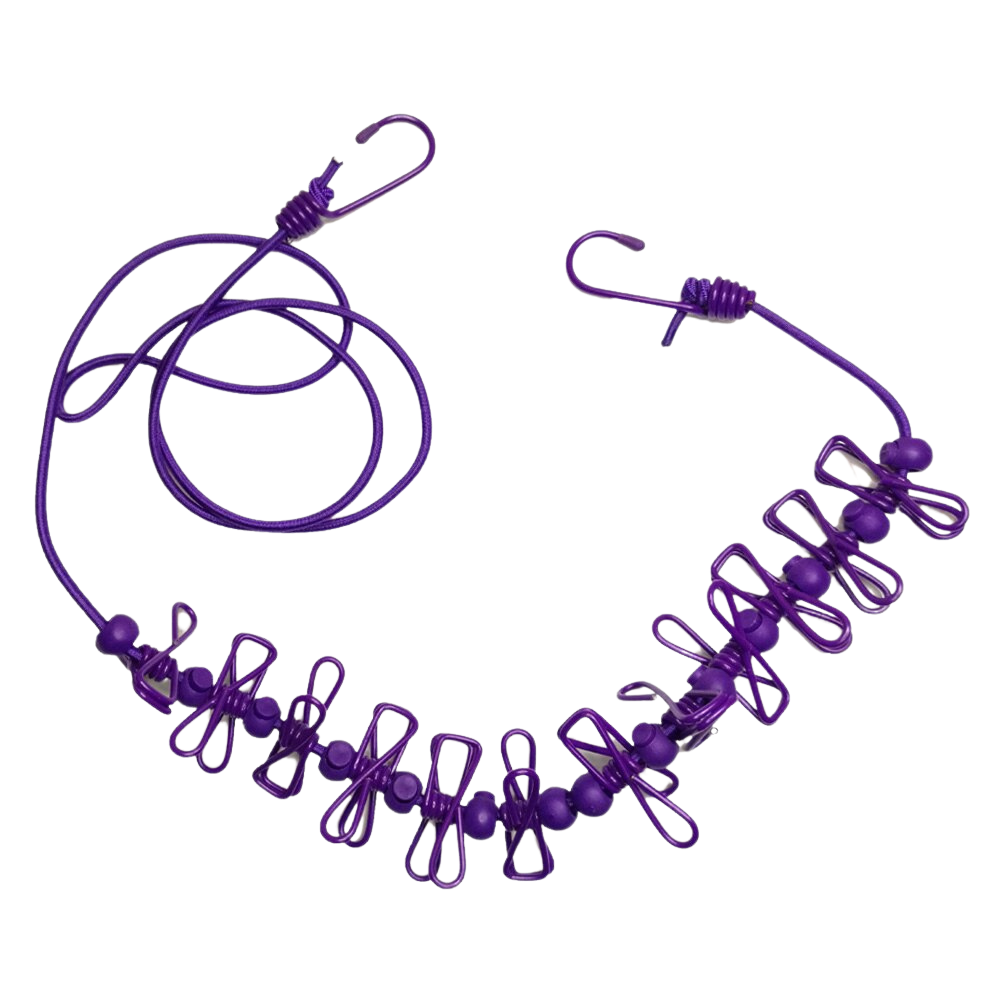Corde à linge de camping extensible (4m) -Violet/ - Ozerty