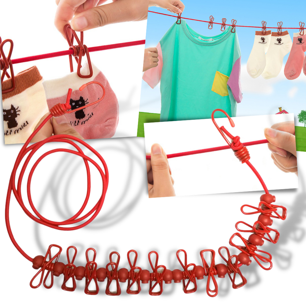 Corde à linge de camping extensible (4m) - Ozerty