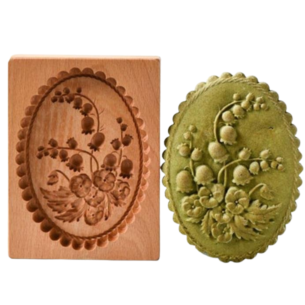 Moule à biscuits en bois -Violettes/ - Ozerty