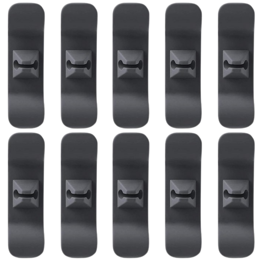 Lot d'organiseurs de câbles -Noir/10 pièces - Ozerty