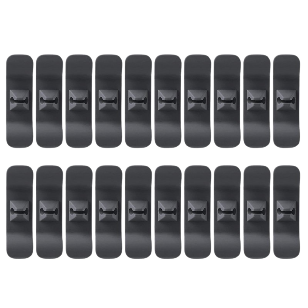 Lot d'organiseurs de câbles -Noir/20 pièces - Ozerty