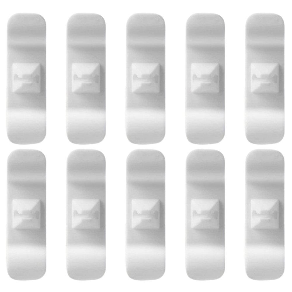 Lot d'organiseurs de câbles -Blanc/10 pièces - Ozerty