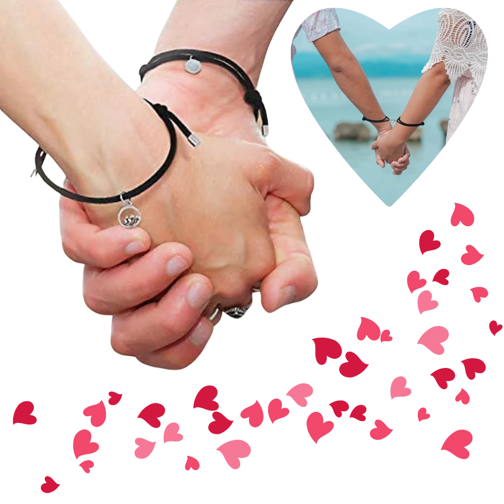 Lot de 2 bracelets magnétiques pour couples - Ozerty