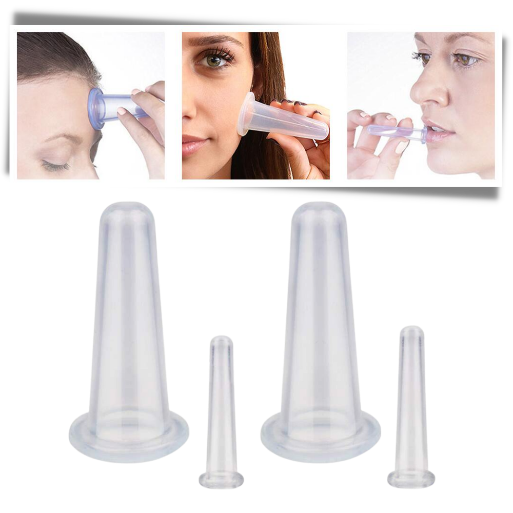 4 ventouses en silicone pour massage facial - Ozerty