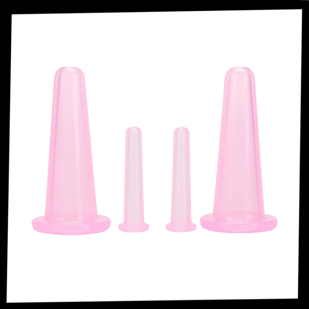 4 ventouses en silicone pour massage facial - Ozerty