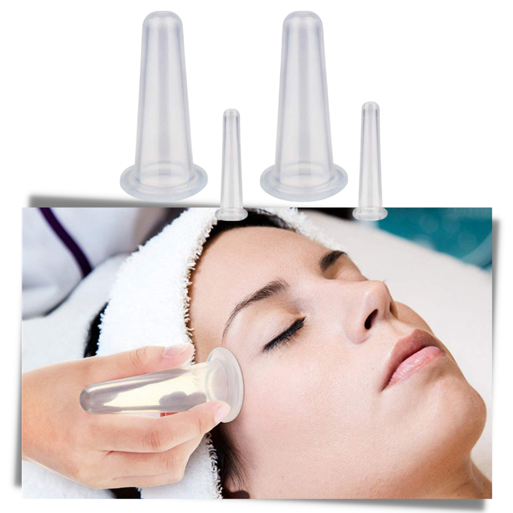 4 ventouses en silicone pour massage facial - Ozerty