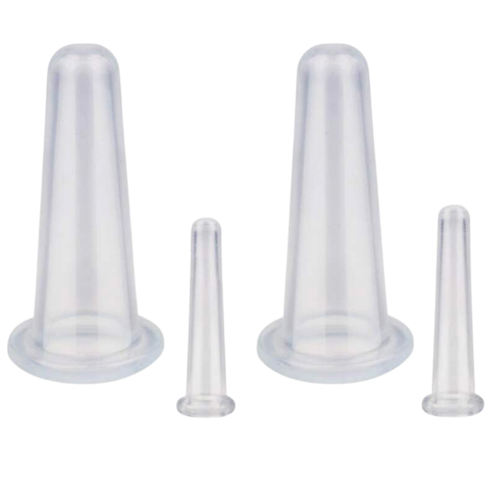 4 ventouses en silicone pour massage facial -Transparent/   - Ozerty