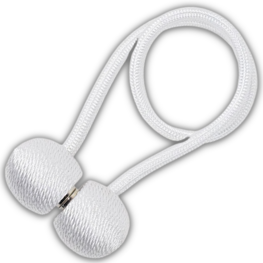 Lot de 2 attaches magnétiques pour rideaux -Blanc/ - Ozerty