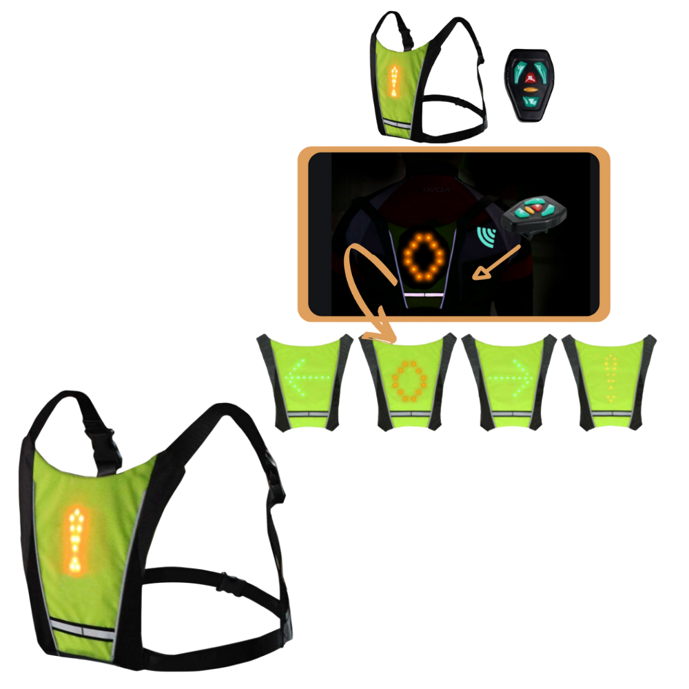 Gilet de cyclisme réfléchissant à LED - Ozerty