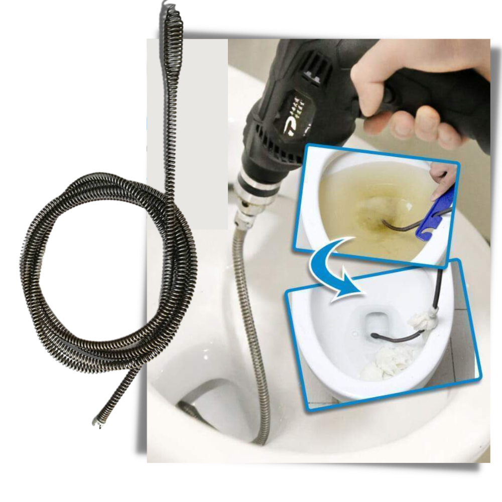 Nettoyeur de canalisations par perceuse électrique - Ozerty