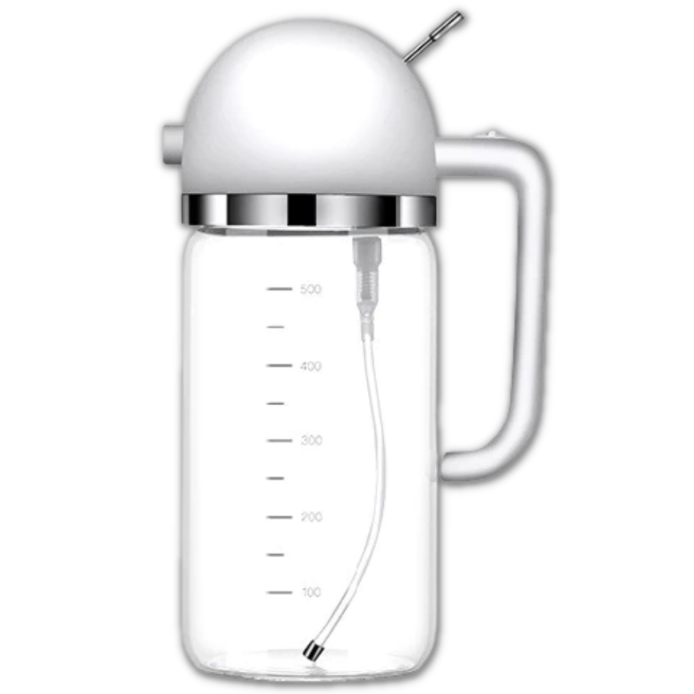 Bouteille distributeur d'huile à vaporisation et à versement -Blanc/   - Ozerty