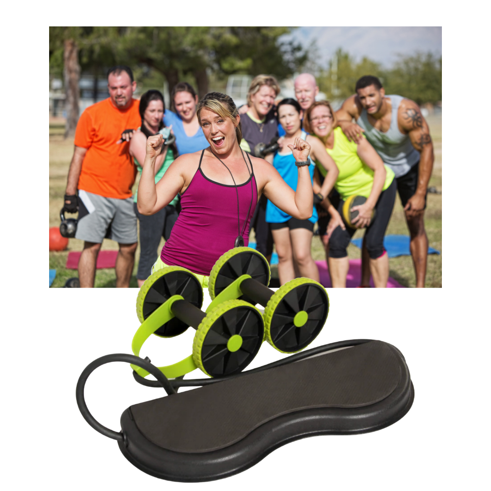 Rouleaux abdominaux avec bandes de résistance - Ozerty