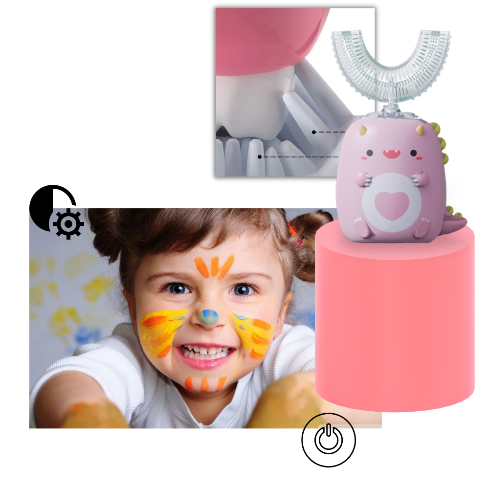Brosse à dents électrique en U pour enfants