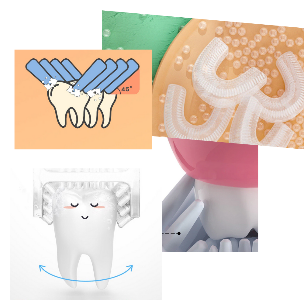 Brosse à dents électrique en U pour enfants