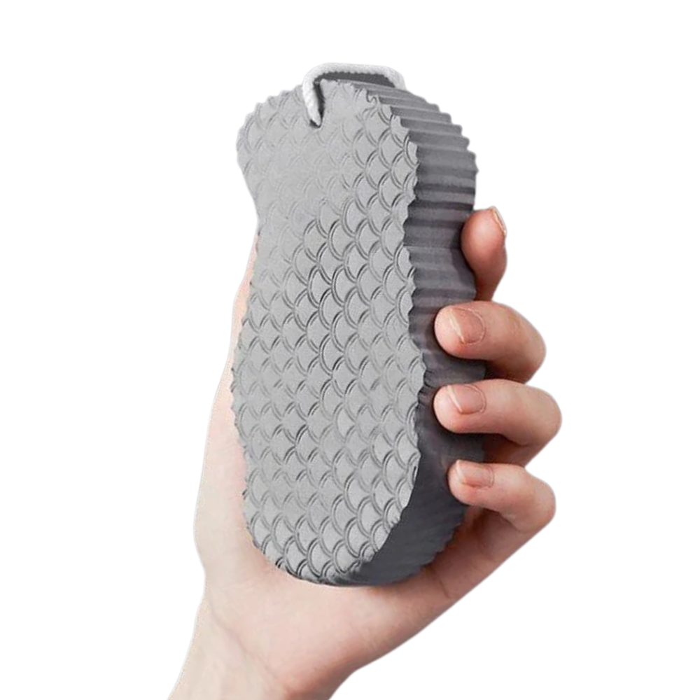 Éponge douce exfoliante pour le corps -Gris/   - Ozerty