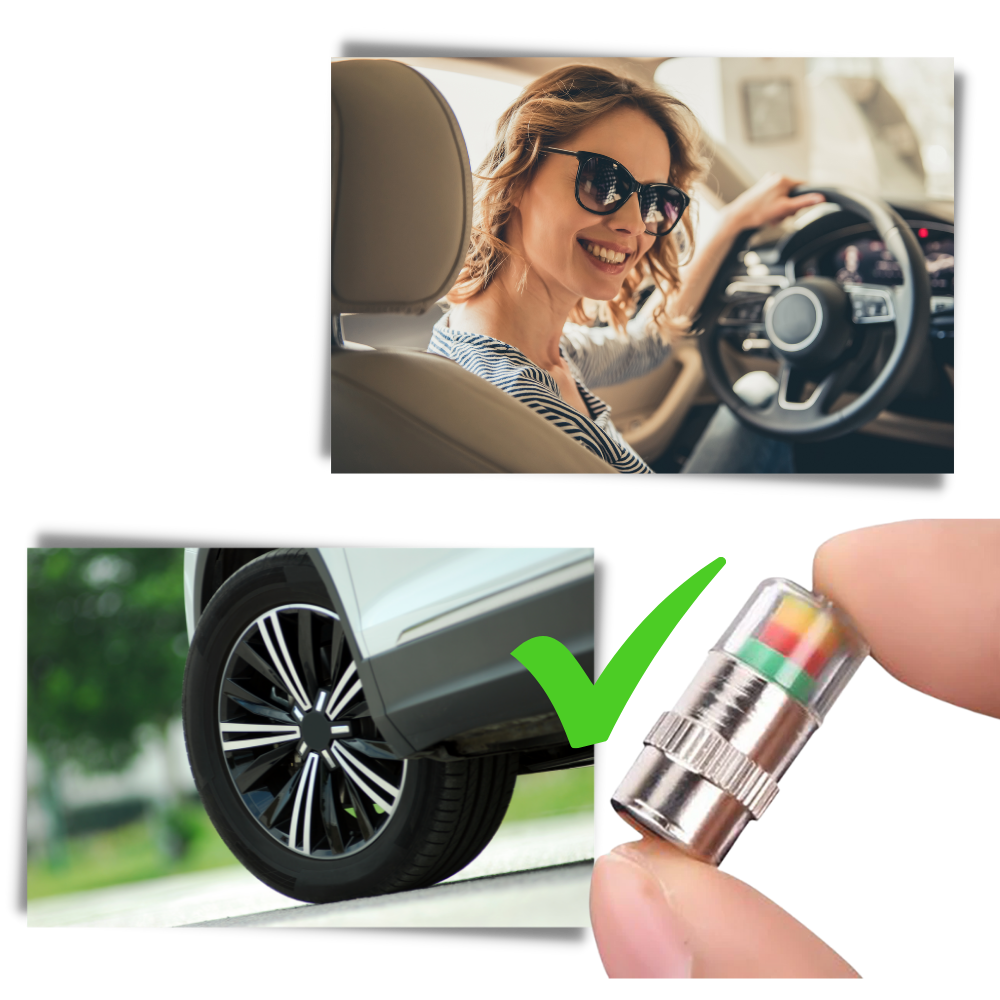 Lot de 4 capteurs de pression des pneus de voiture - Ozerty