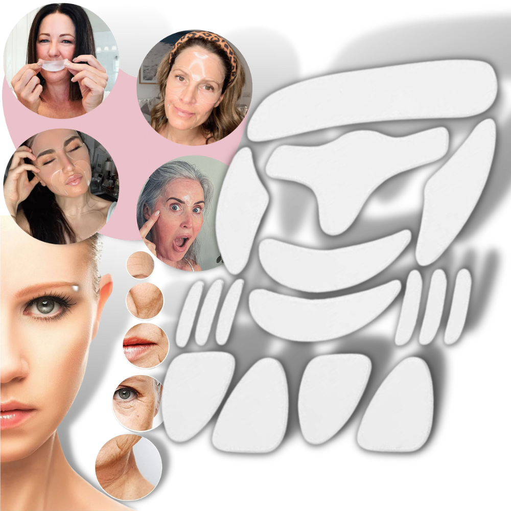 16 Patchs en silicone anti-rides pour le visage - Ozerty