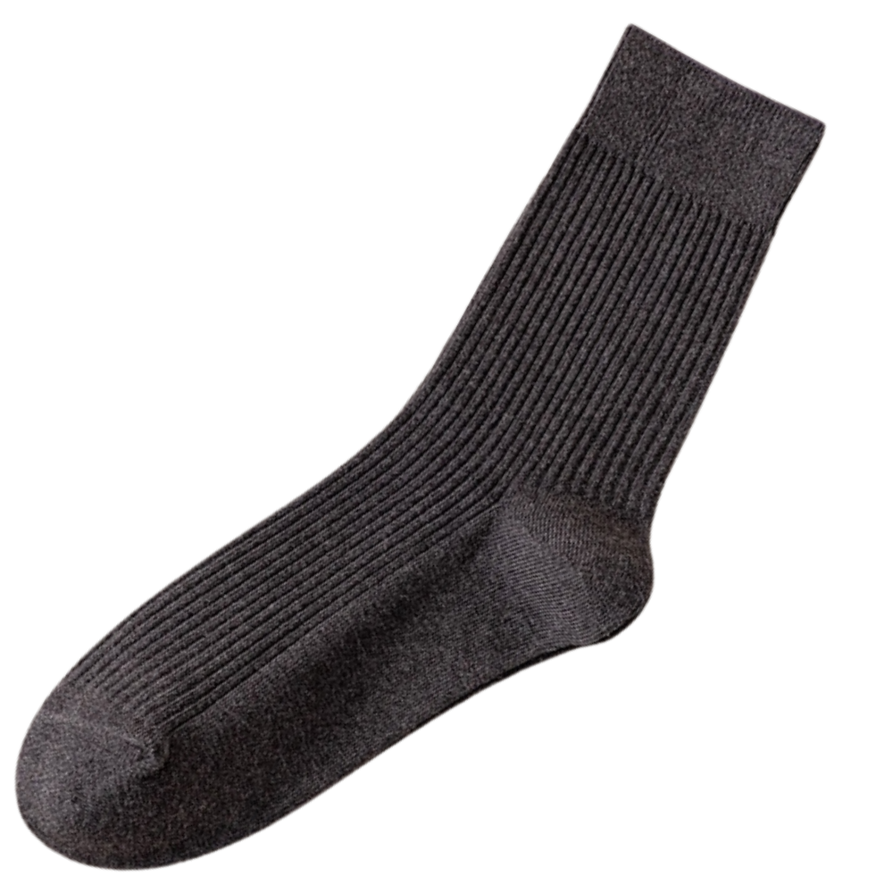 Chaussettes côtelées pour hommes (2 paires) -Gris foncé/   - Ozerty