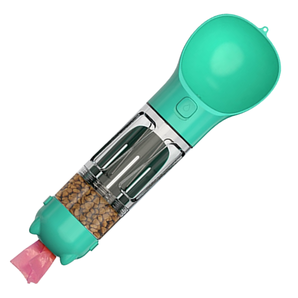 Bouteille distributrice d'eau et de nourriture pour animaux -Bleu/300 ml - Ozerty