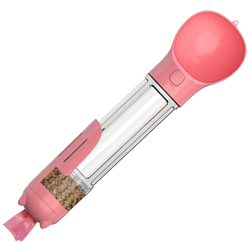 Bouteille distributrice d'eau et de nourriture pour animaux -Rose/500 ml - Ozerty