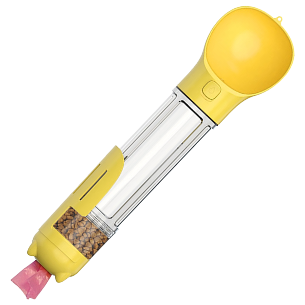 Bouteille distributrice d'eau et de nourriture pour animaux -Jaune/500 ml - Ozerty