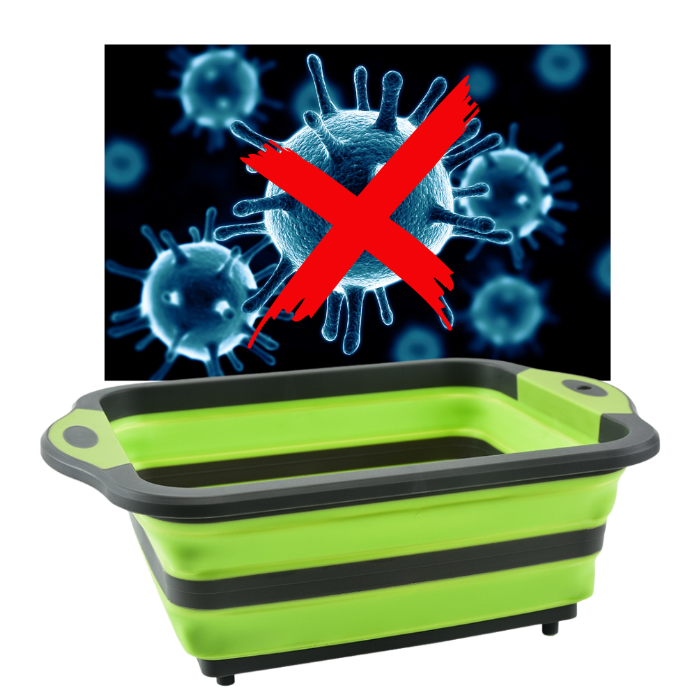 Planche à découper pliable avec panier - Ozerty, Poubelle suspendue polyvalente - Ozerty