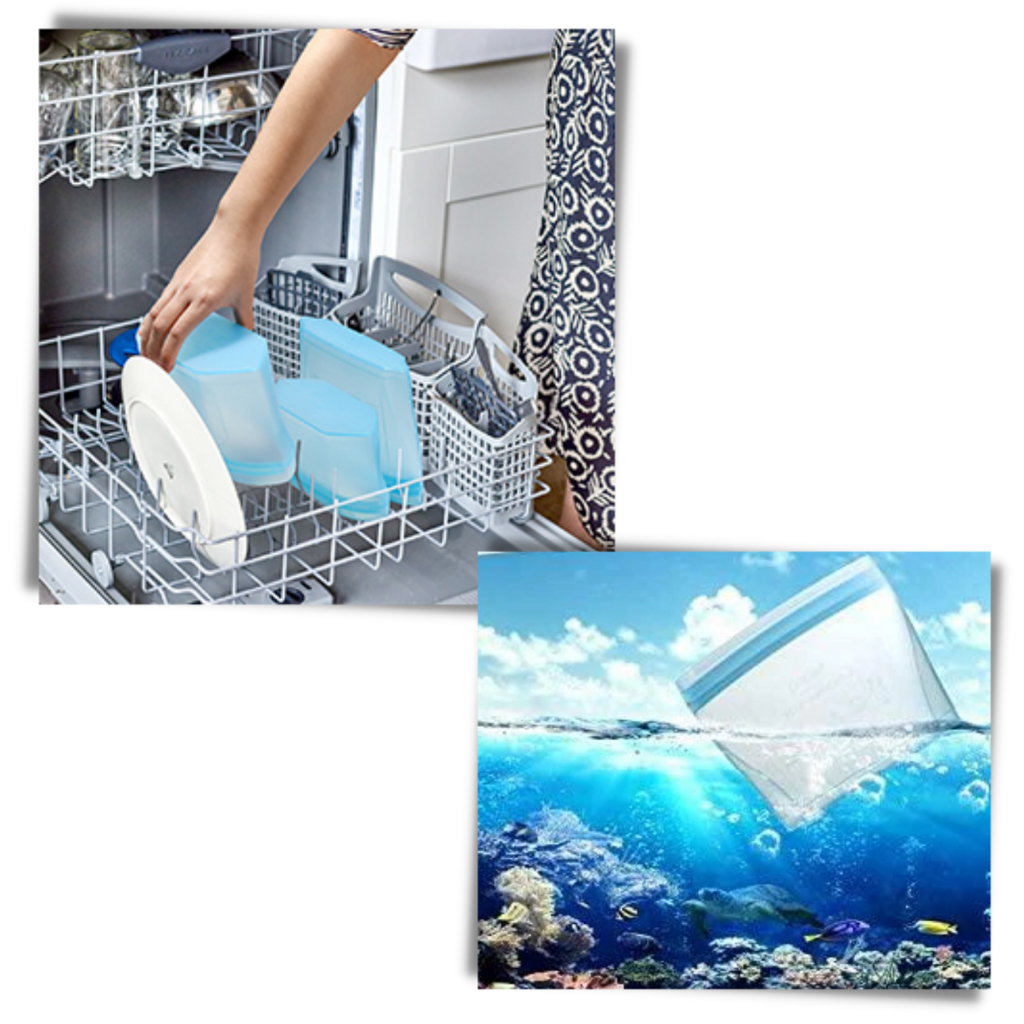 Lot de 8 sacs réutilisables en silicone pour aliments - Ozerty