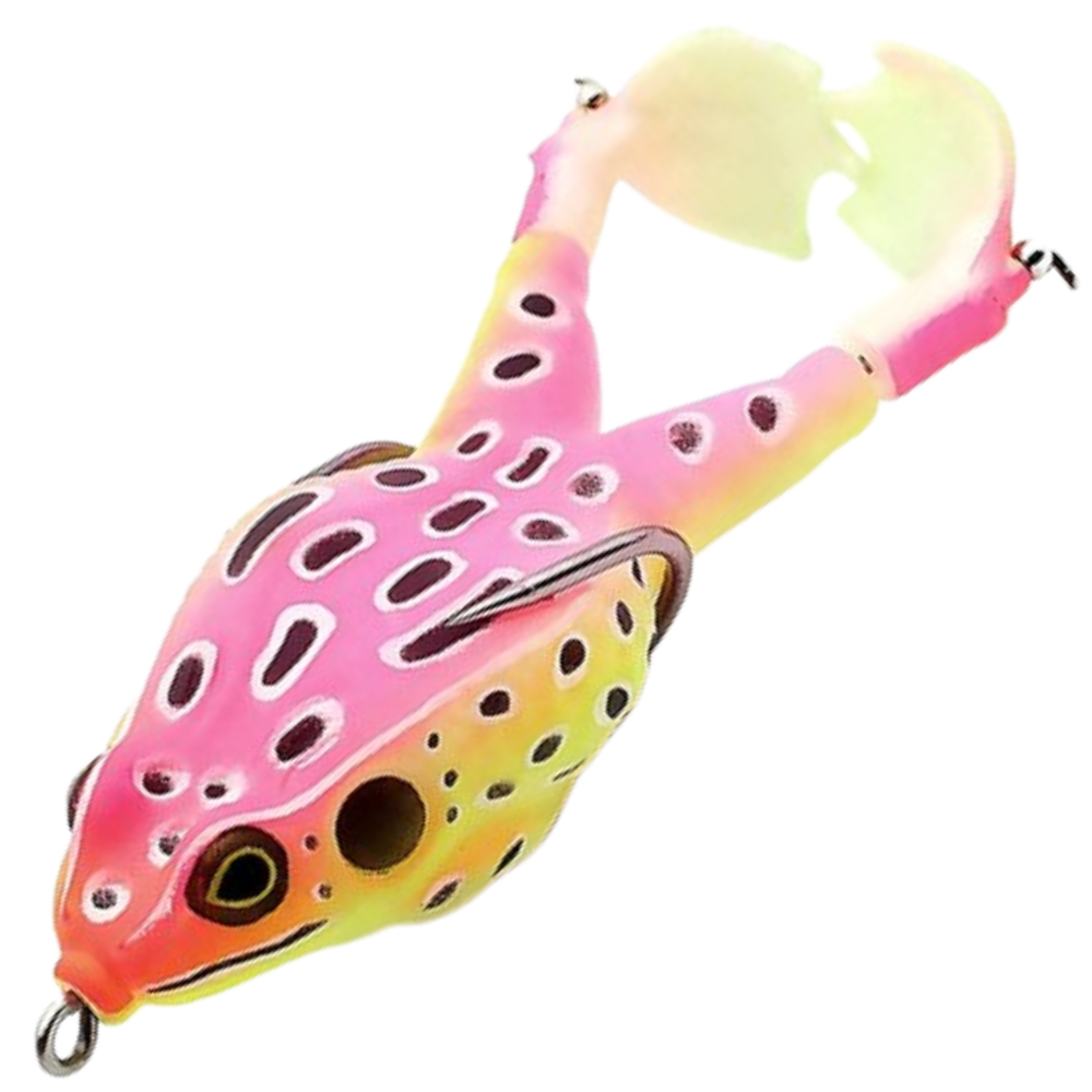Leurre de pêche en silicone en forme de grenouille -Rose/ - Ozerty