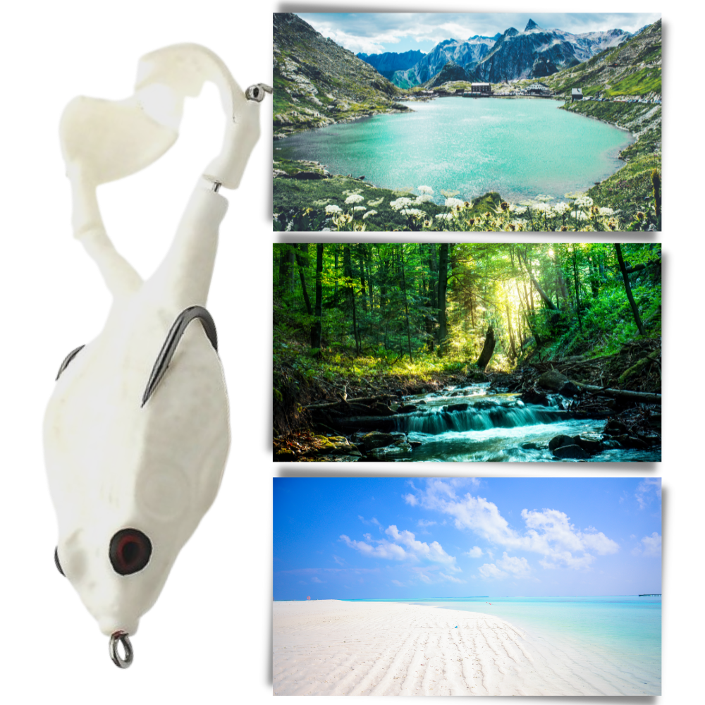 Leurre de pêche en silicone en forme de grenouille - Ozerty