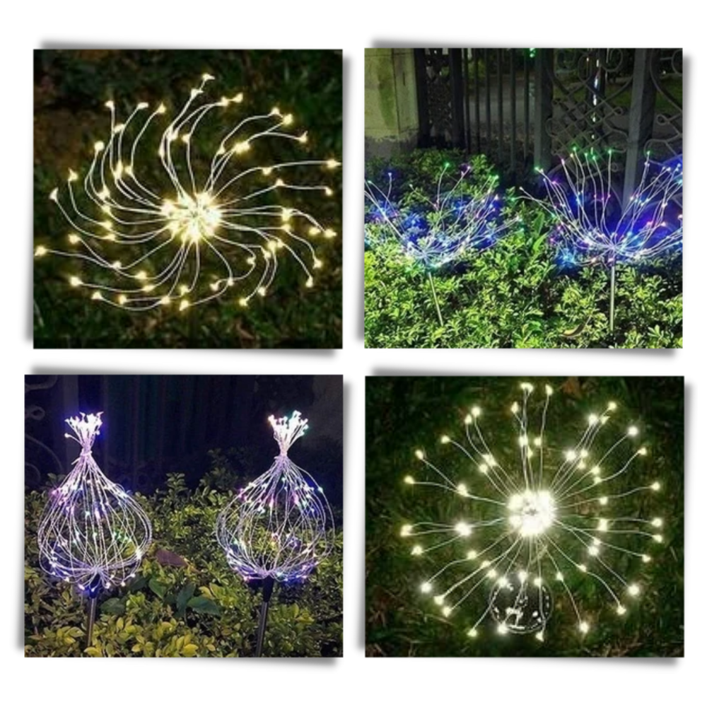 Lumières en forme de feux d'artifice électriques pour le jardin - Ozerty