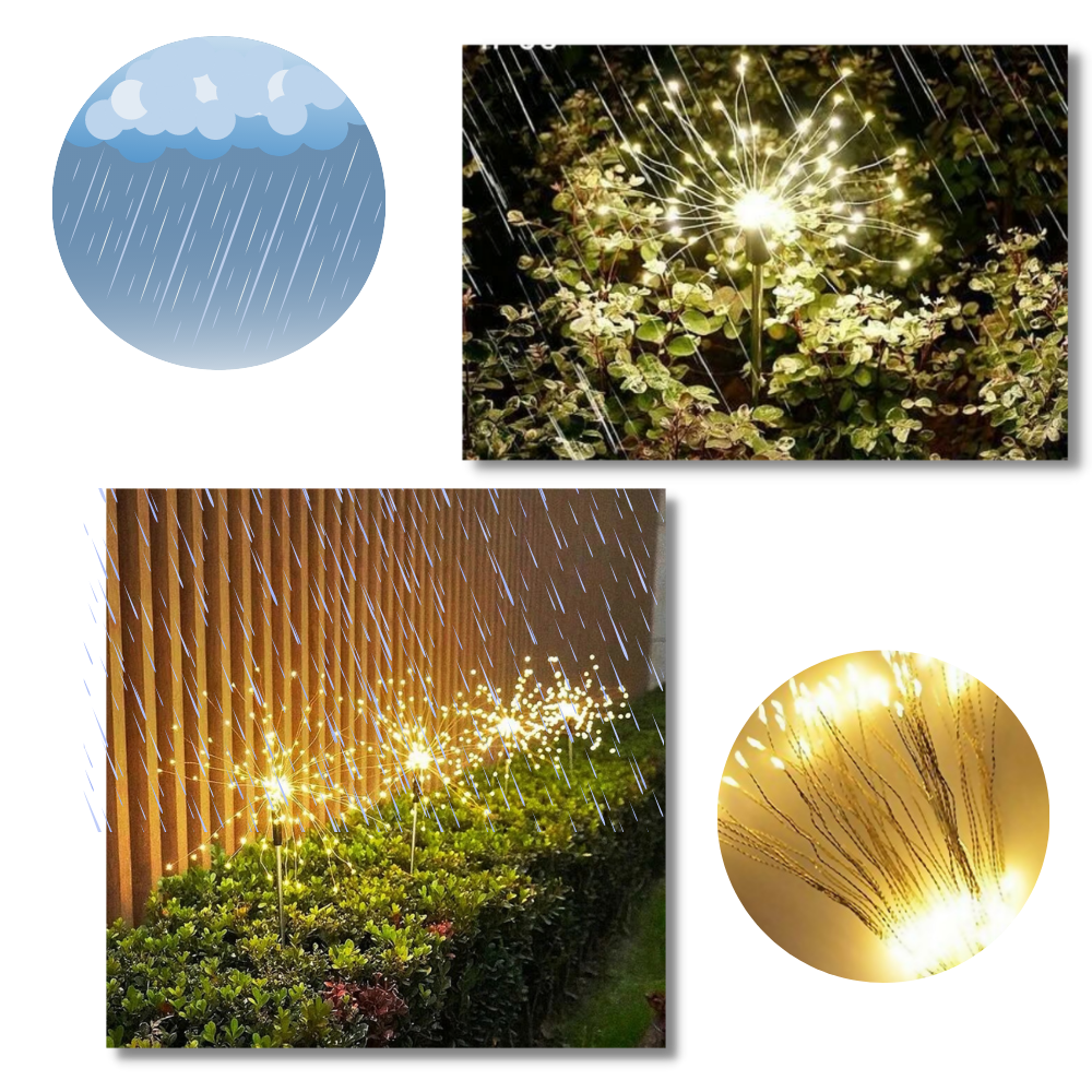 Lumières en forme de feux d'artifice électriques pour le jardin - Ozerty