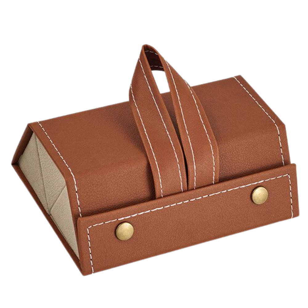 Boîte de rangement pour lunettes -Marron/3 fentes - Ozerty