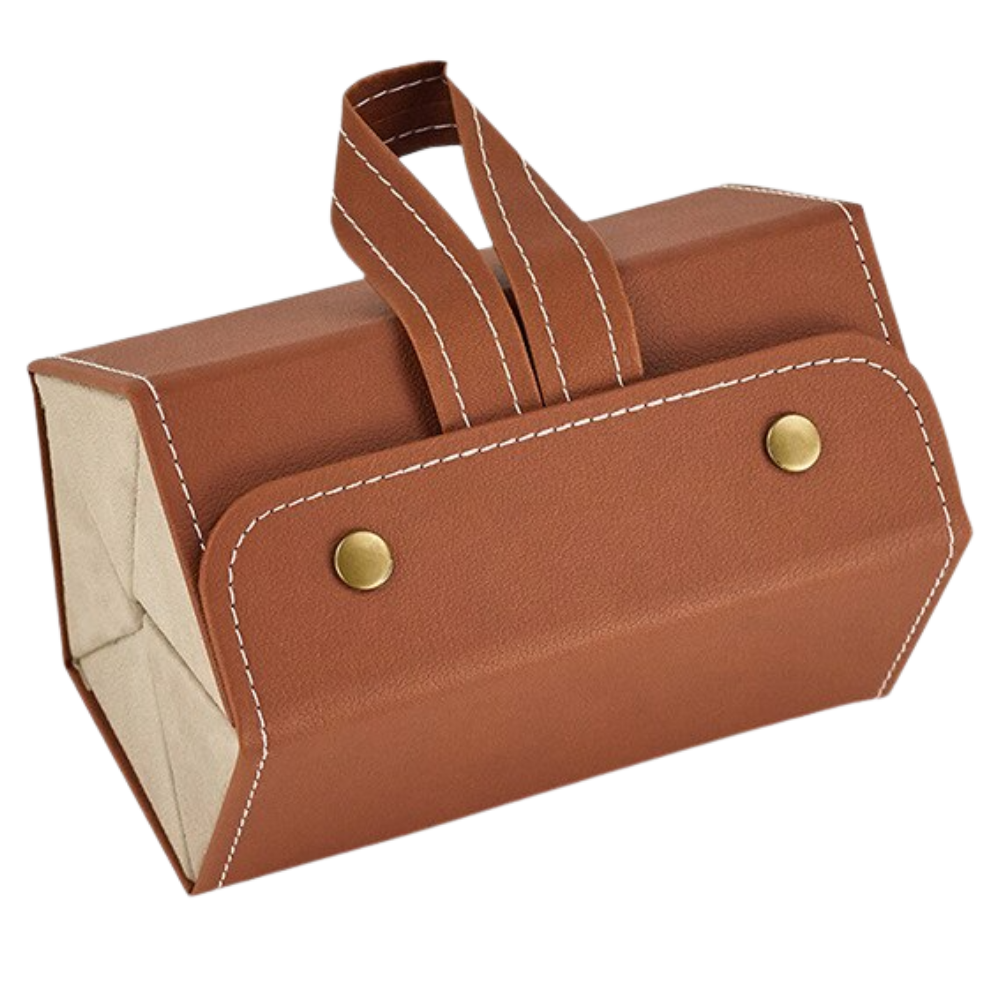 Boîte de rangement pour lunettes -Marron/5 fentes - Ozerty