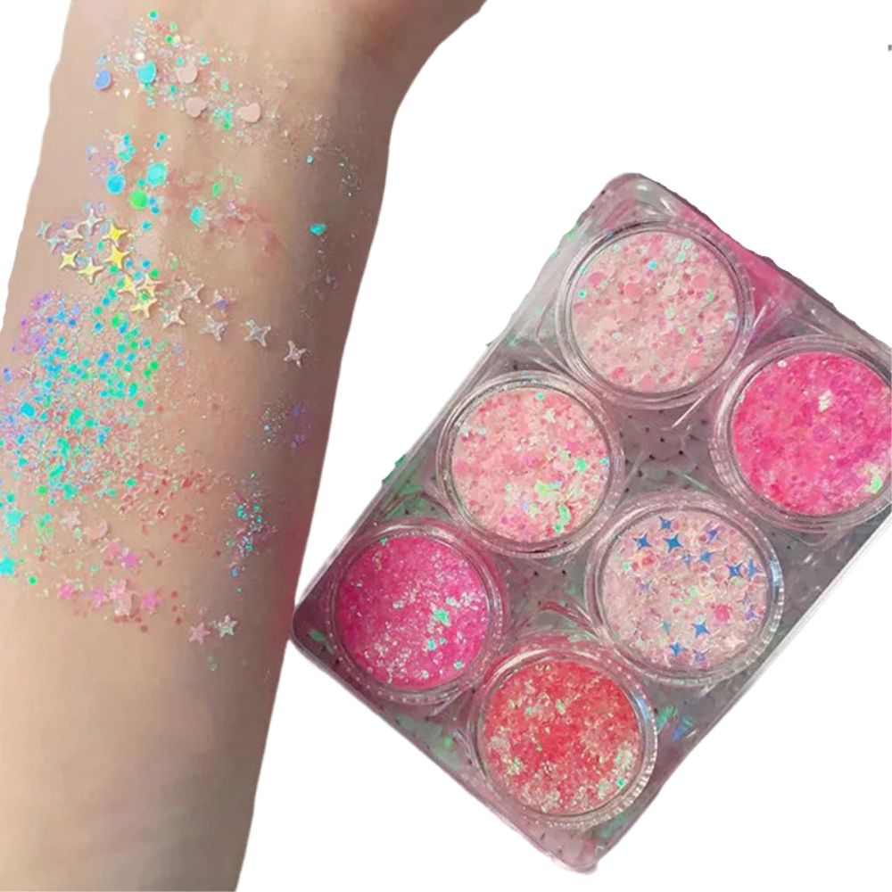 Set de paillettes pour le visage et le corps -Série rose/ - Ozerty