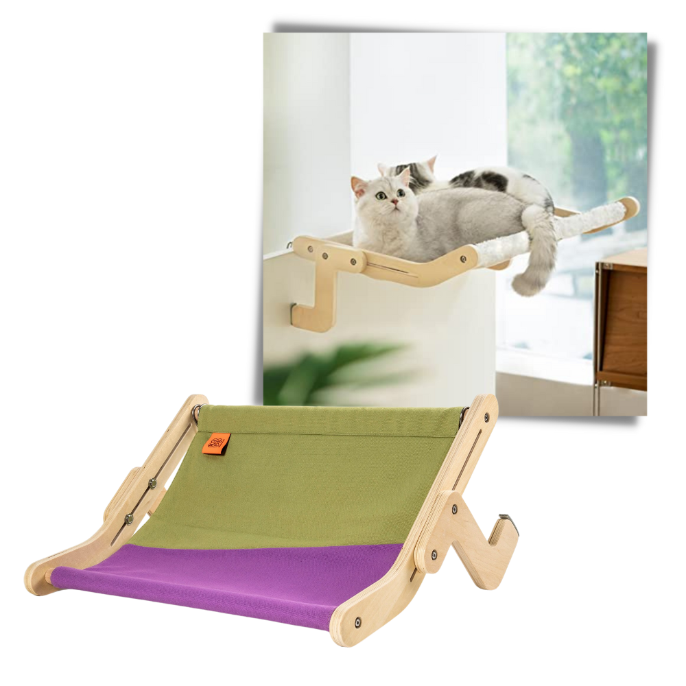 Perchoir de fenêtre en bois pour chat - Ozerty