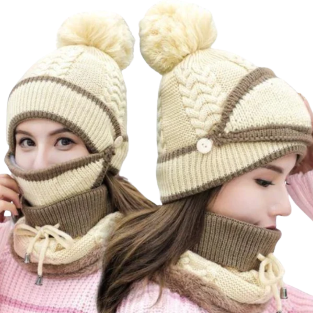 Ensemble de bonnets d'hiver -Beige/ - Ozerty