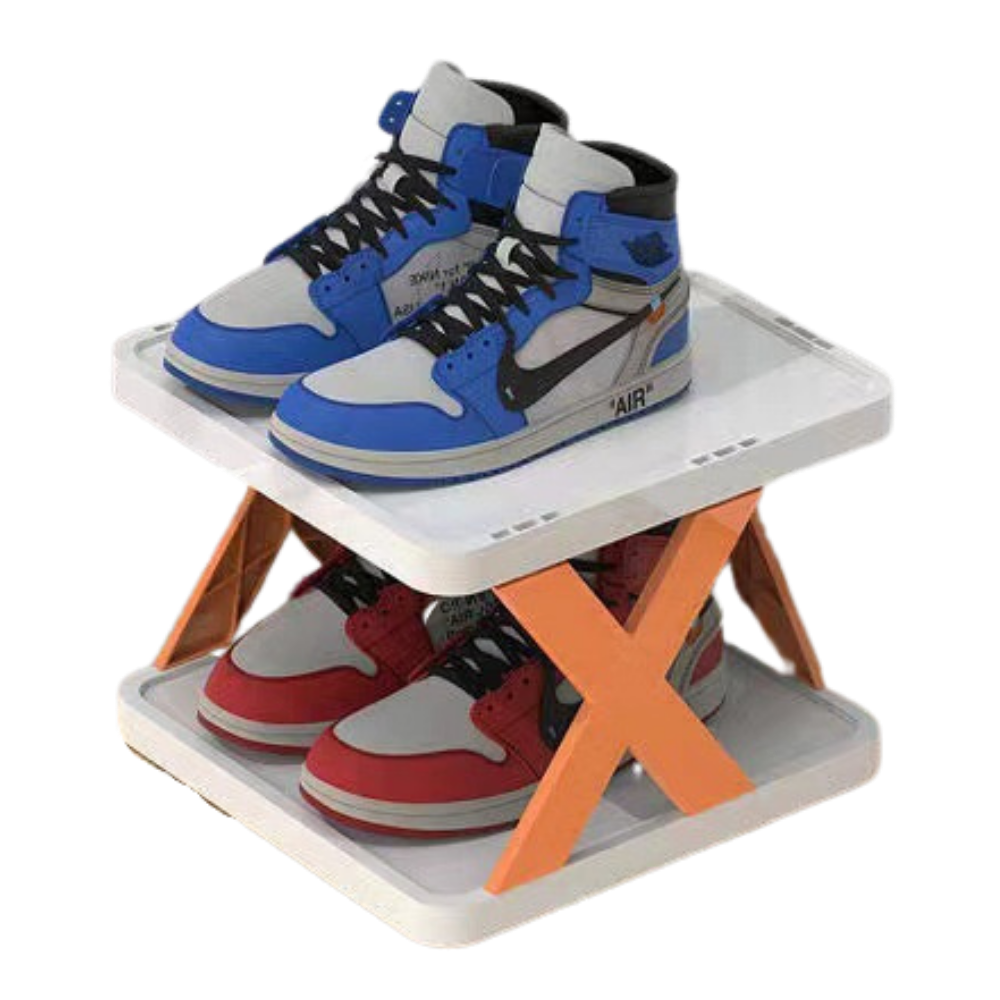 Rangement pour chaussures à plusieurs niveaux -Orange/2 couches - Ozerty