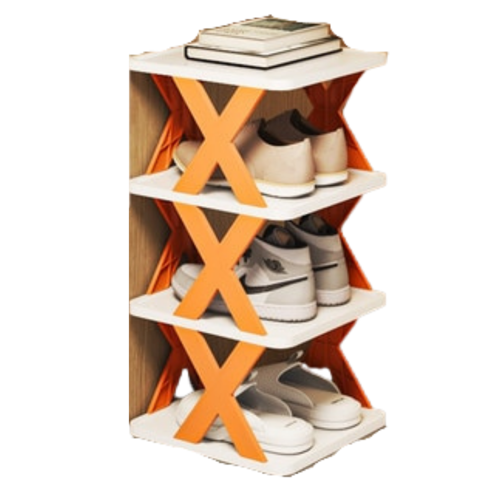 Rangement pour chaussures à plusieurs niveaux -Orange/4 couches - Ozerty