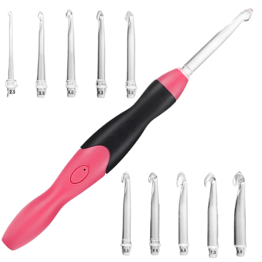 Ergonomic LED Crochet Hook Set