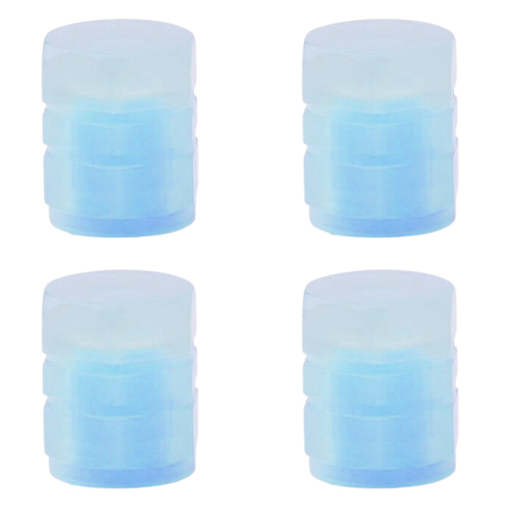 4 Bouchons de valves lumineux pour voitures -Bleu/   - Ozerty