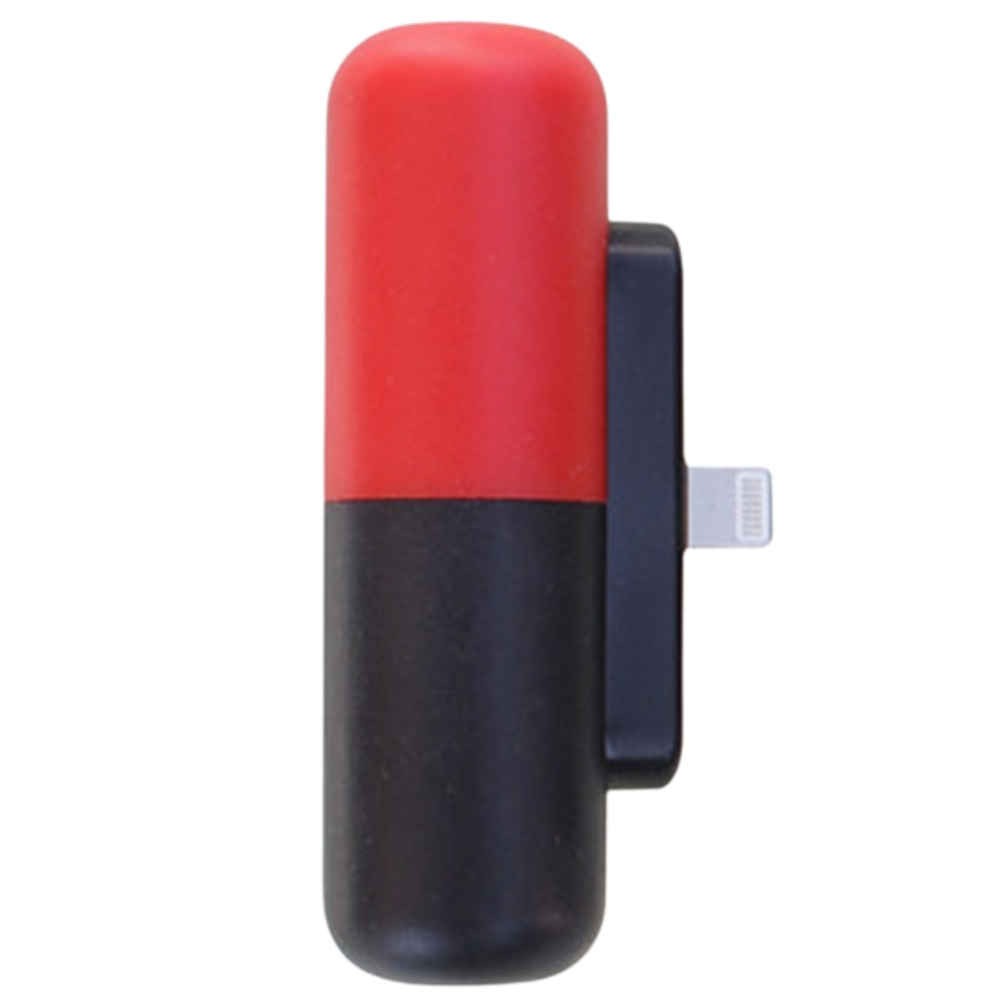 Mini-chargeur portable en forme de capsule -Rouge/Foudre - Ozerty