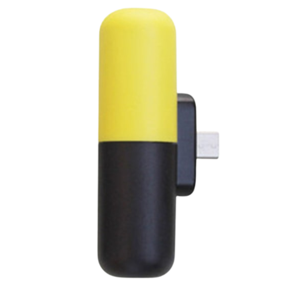 Mini-chargeur portable en forme de capsule -Jaune/Micro USB - Ozerty