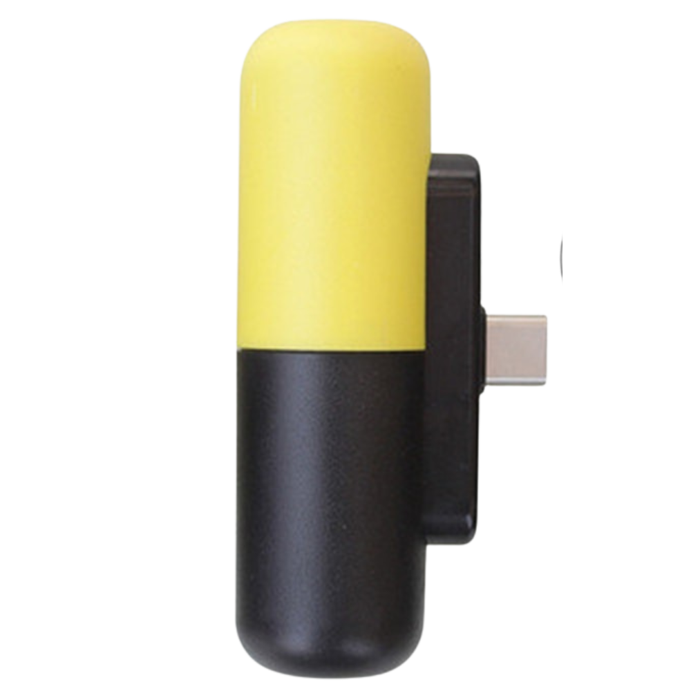 Mini-chargeur portable en forme de capsule -Jaune/Type C - Ozerty