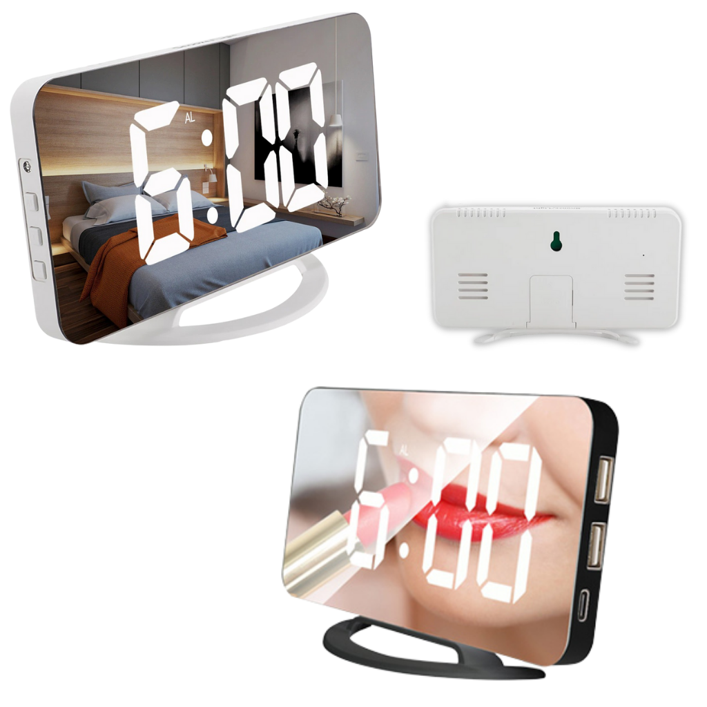Miroir-réveil numérique multifonctionnel - Ozerty