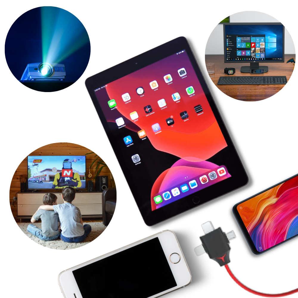 Câble adaptateur HDMI pour téléphones et tablettes - Ozerty