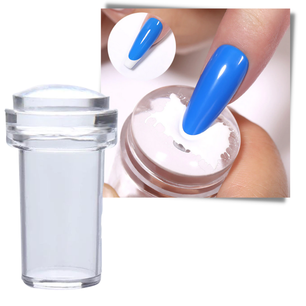 Kit d'estampage en silicone pour nail art avec grattoir - Ozerty