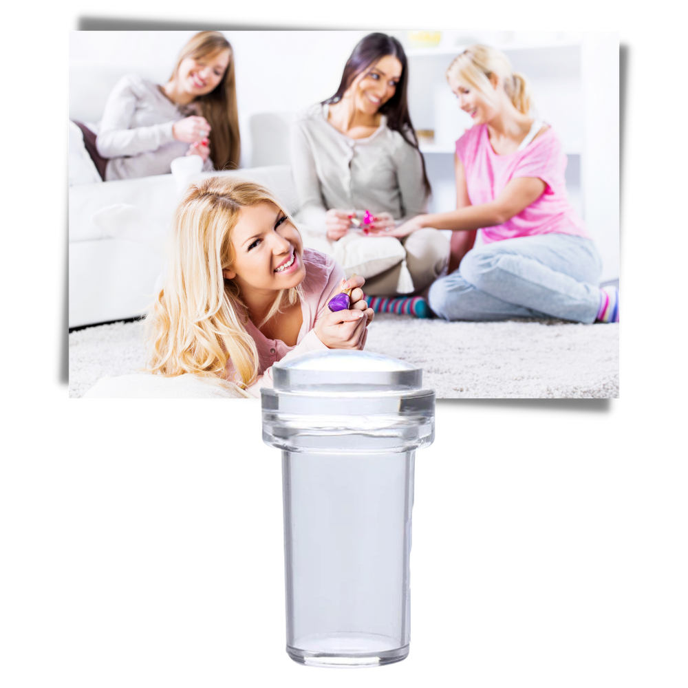 Kit d'estampage en silicone pour nail art avec grattoir - Ozerty